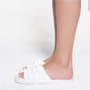 Skims NWOT White Satin Slipper (Size 37)